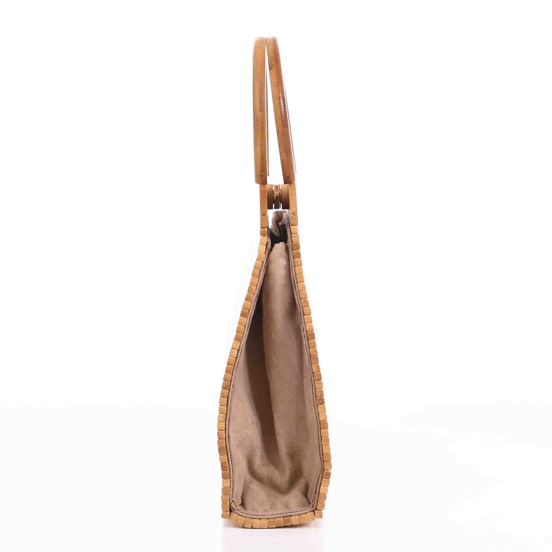 Sarah Express Hand-Woven Bamboo Shell Clutch Bag