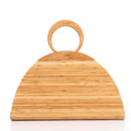 Sarah Express Hand-Woven Bamboo Shell Clutch Bag Wood