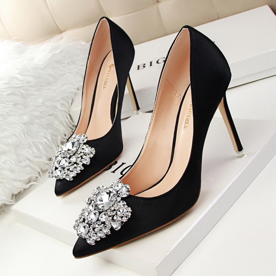 Sarah Express Pointed Toe Stiletto Heels With Crystal