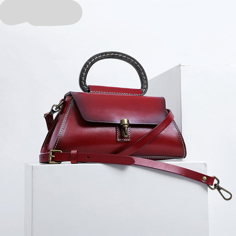 Sarah Express Structured Leather Handbag with Top Handle
