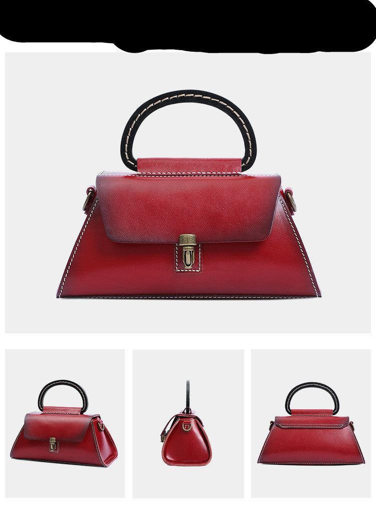 Sarah Express Structured Leather Handbag with Top Handle