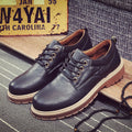 Sarah Express Men's Casual Round Toe Lace-Up Flats Black