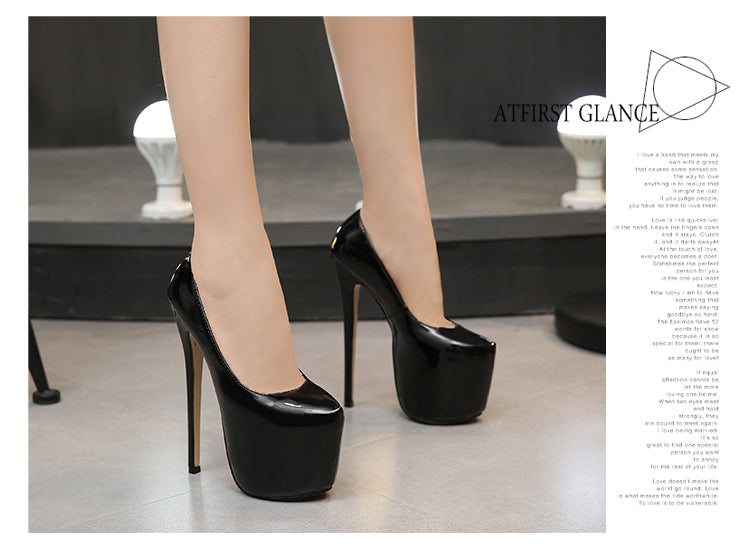Sarah Express Super High Platform Round Toe Heels