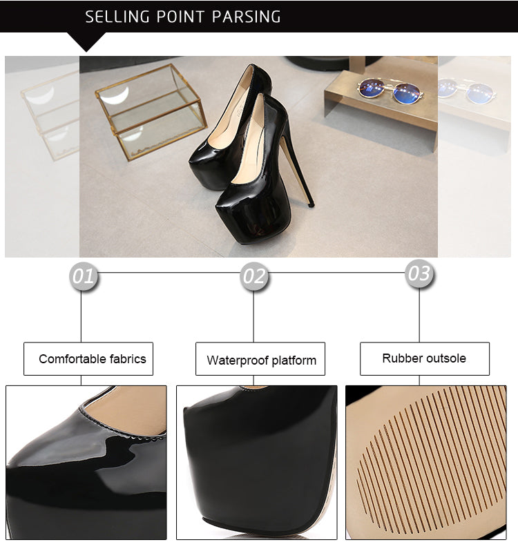 Sarah Express Super High Platform Round Toe Heels