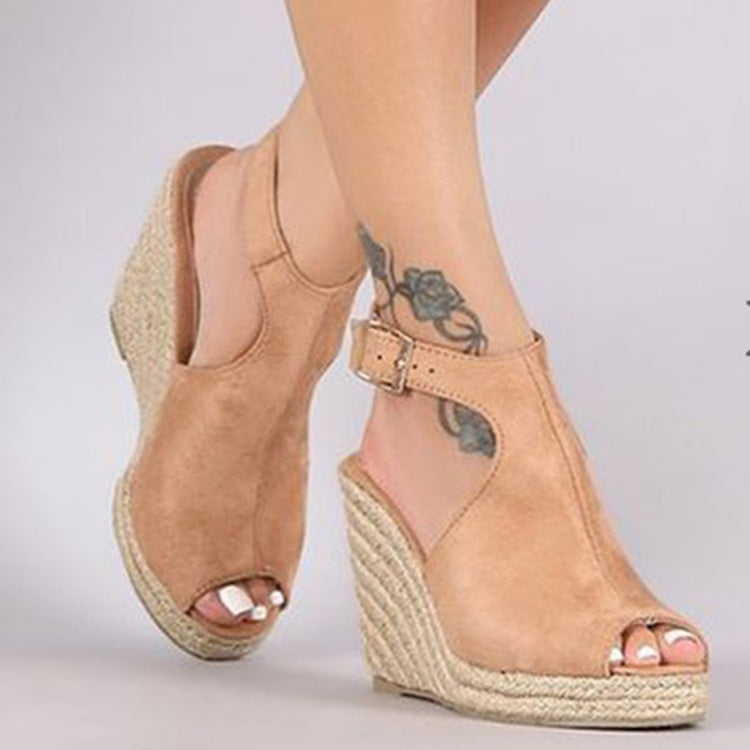 Sarah Express Peep Toe Wedge Platform Spartan Sandals