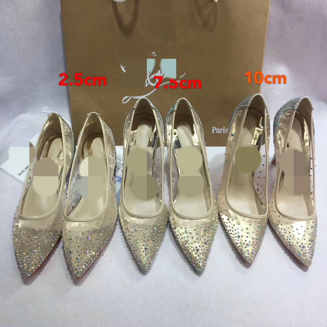 Sarah Express Rhinestone Mesh Pointed Toe High Heels