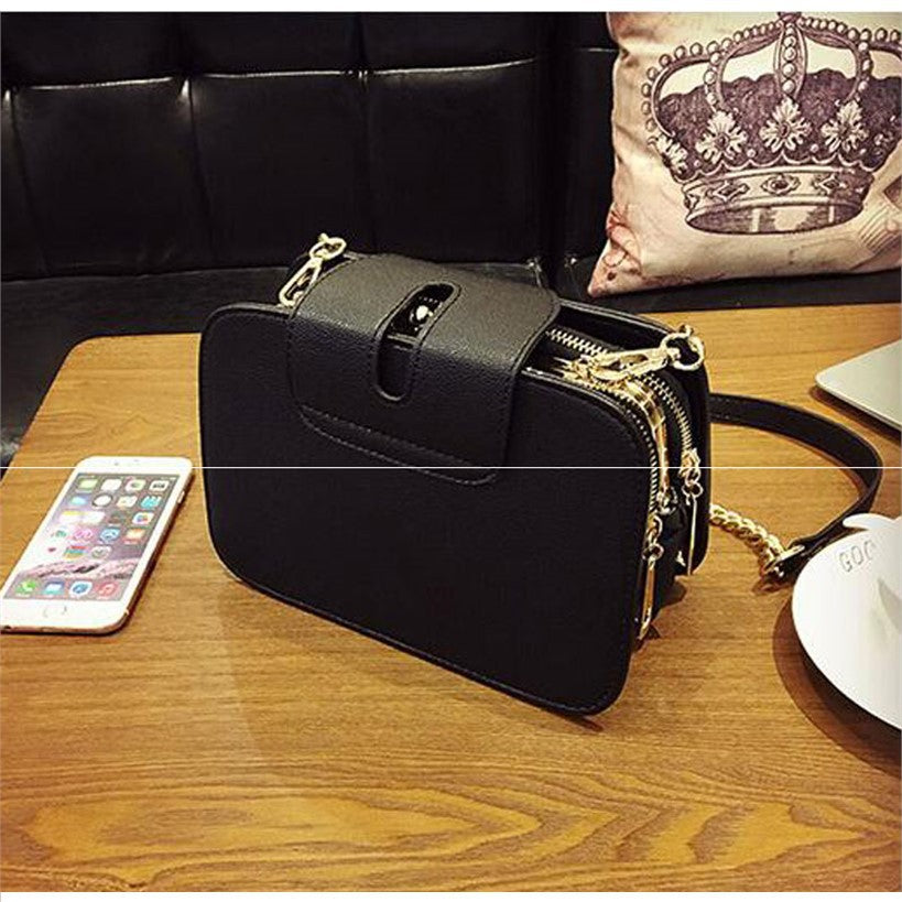 Sarah Express Structured Messenger Bag With Metal Buckle