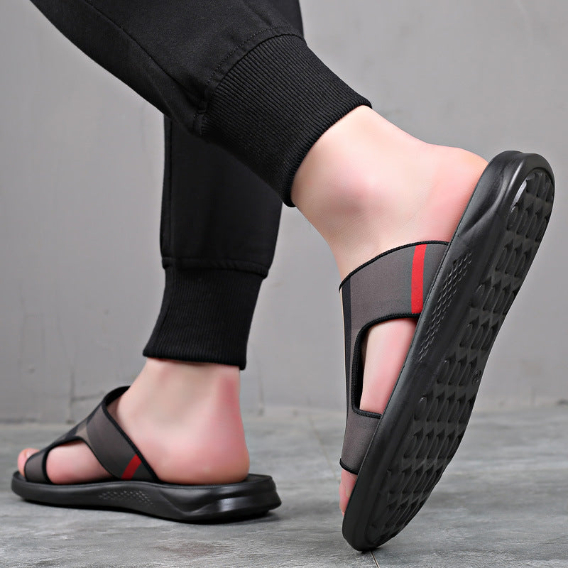 Sarah Express Men's Plaid Casual Open Toe Slippers