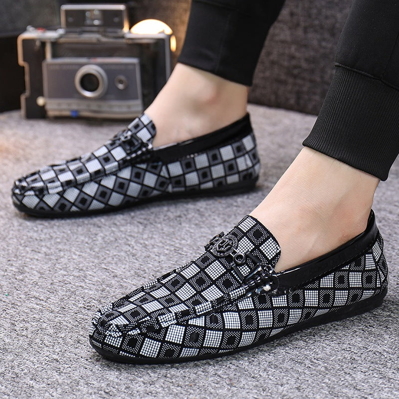 Sarah Express Men's Lattice Pattern Slip-On Driving Flats