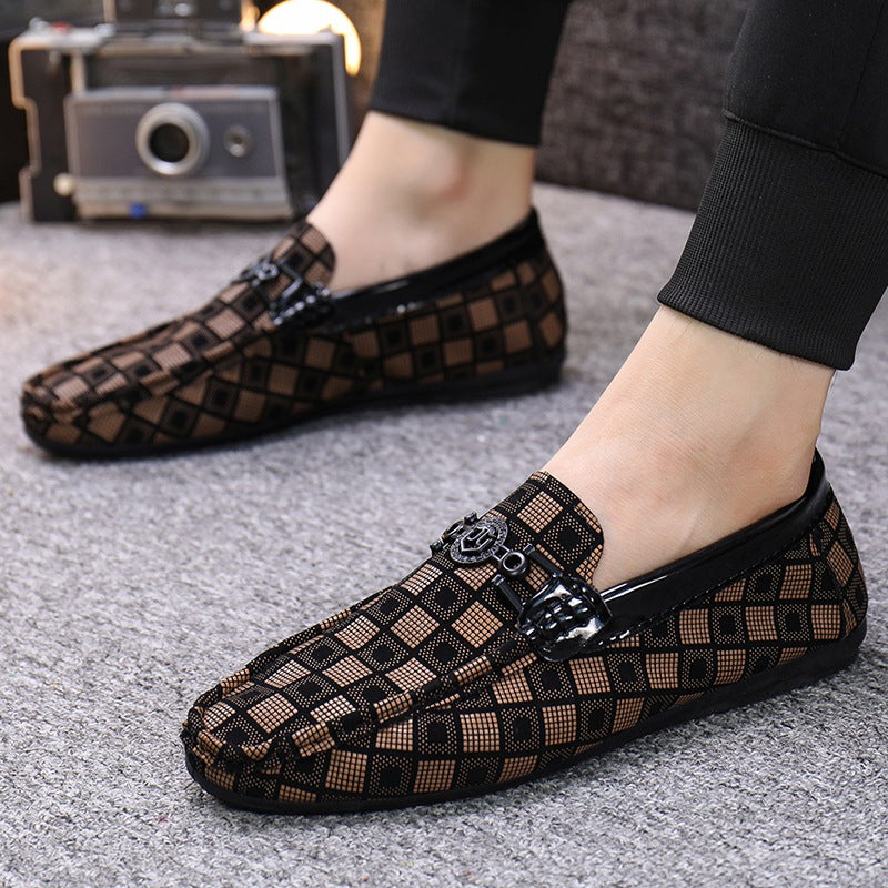 Sarah Express Men's Lattice Pattern Slip-On Driving Flats