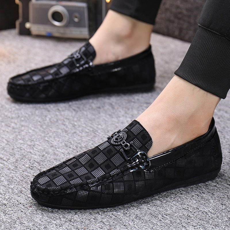 Sarah Express Men's Lattice Pattern Slip-On Driving Flats