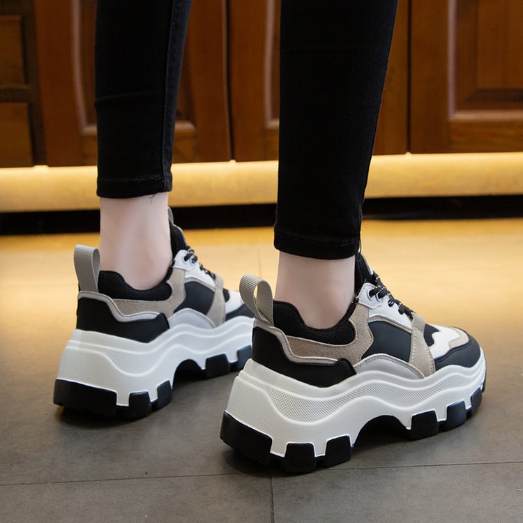 Sarah Express Chunky Platform Striped Muffin Sneakers