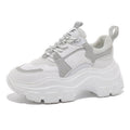 Sarah Express Chunky Platform Striped Muffin Sneakers White