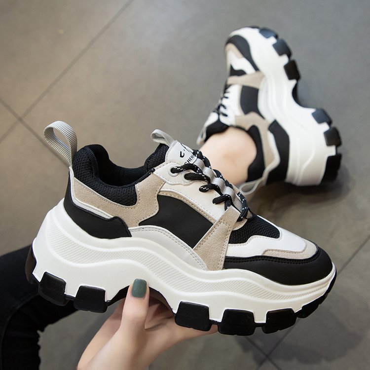 Sarah Express Chunky Platform Striped Muffin Sneakers