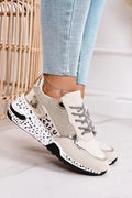 Sarah Express Women's Lace-Up Platform Wedge Sneakers Golden
