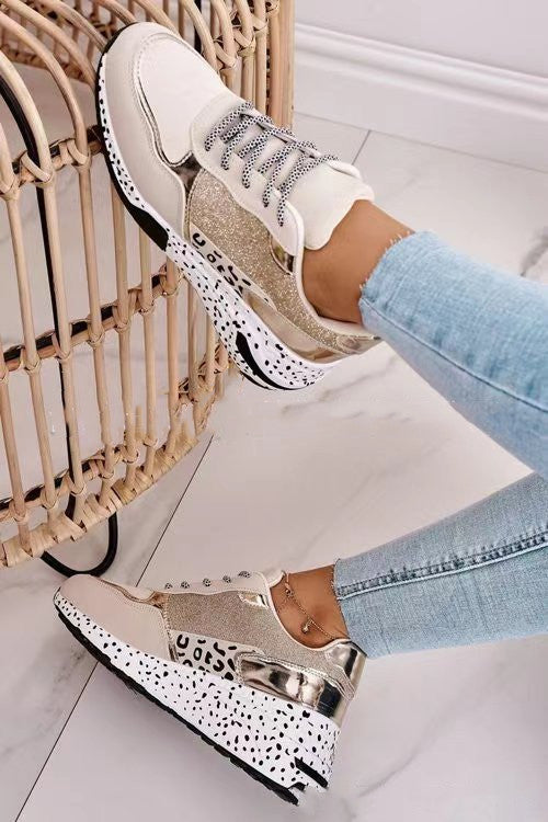 Sarah Express Women's Lace-Up Platform Wedge Sneakers