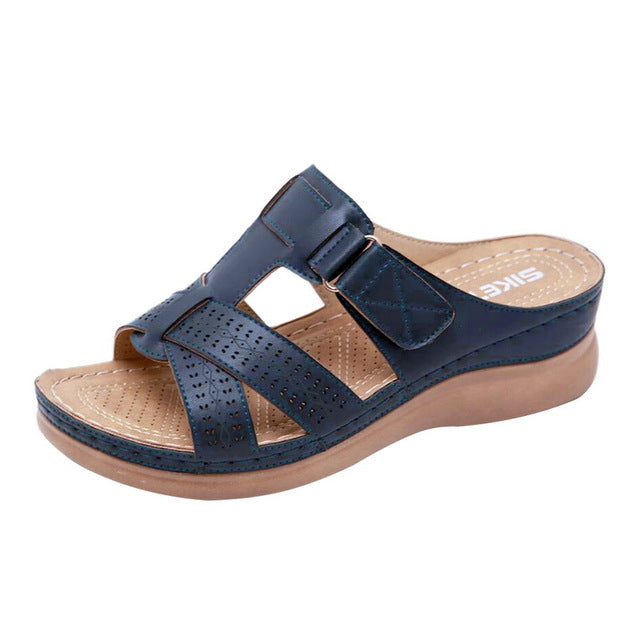 Sarah Express Casual Women's Multi-Strap Slope Heel Sandals