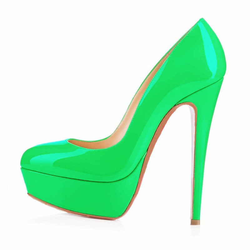 Sarah Express Women's Microfiber Platform Cutout Heels