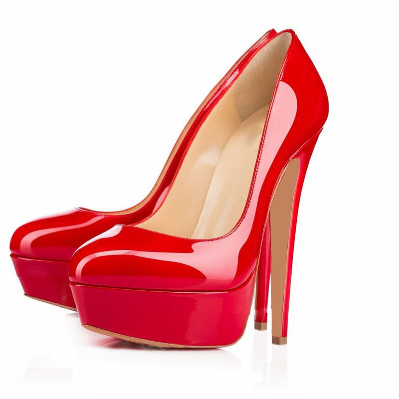 Sarah Express Women's Microfiber Platform Cutout Heels
