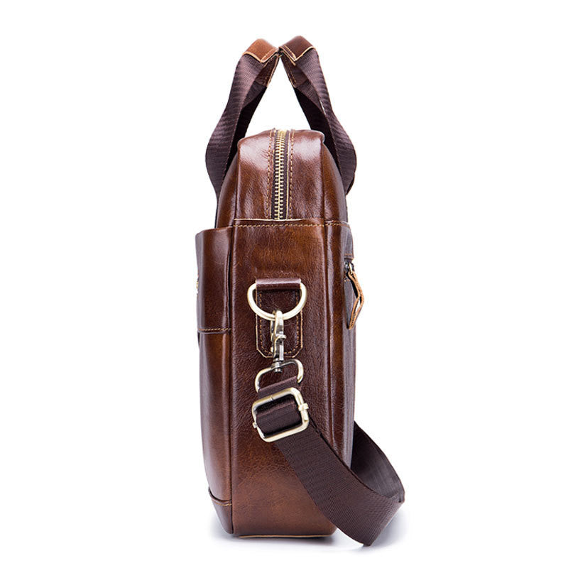 Sarah Express Leather Laptop Briefcase with Shoulder Strap