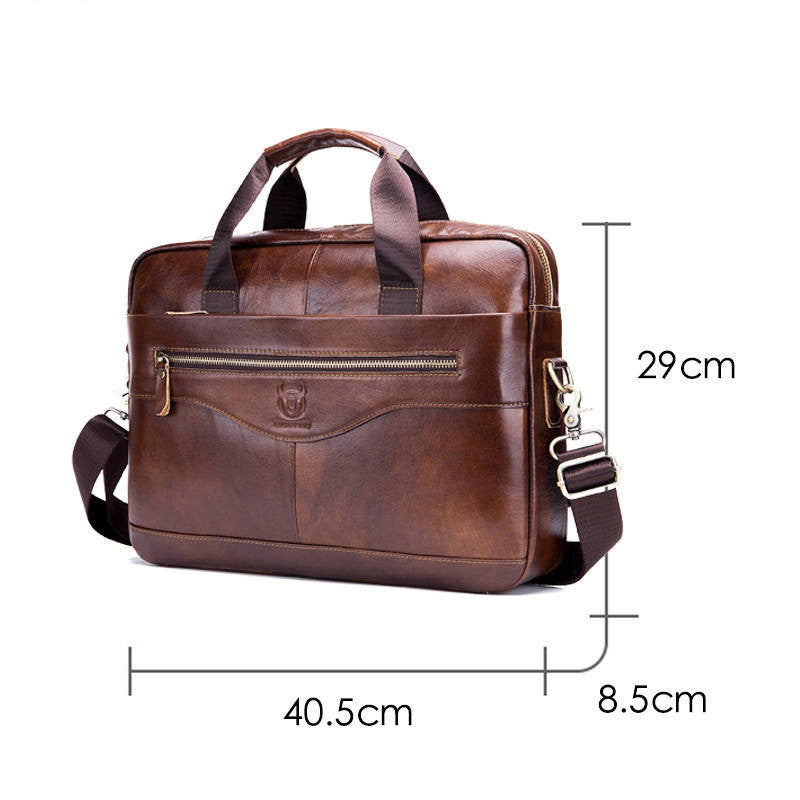 Sarah Express Leather Laptop Briefcase with Shoulder Strap