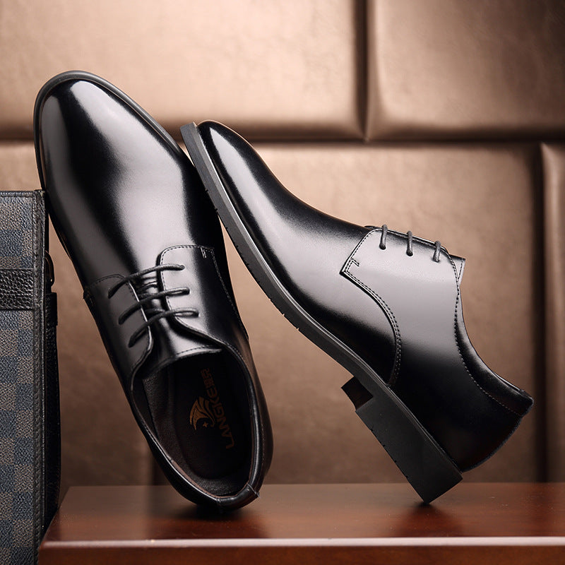 Sarah Express Men's Classic Cowhide Leather Business Shoes