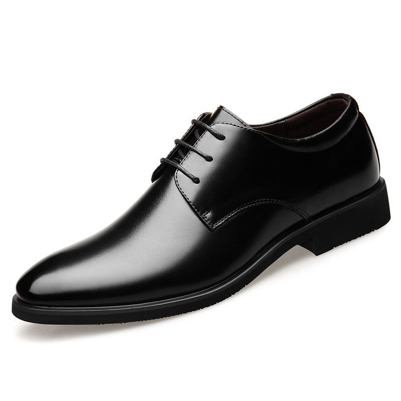Sarah Express Men's Classic Cowhide Leather Business Shoes Black