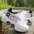 Sarah Express Breathable Roller Skates With Retractable Wheels White pink