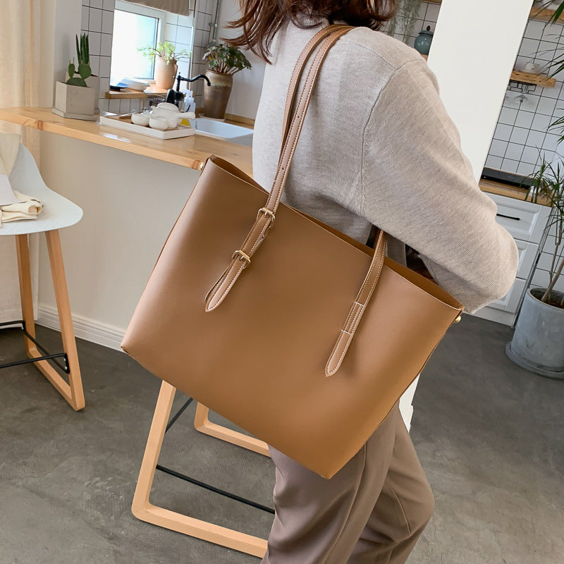 Sarah Express Minimalist Structured Bucket Tote Bag