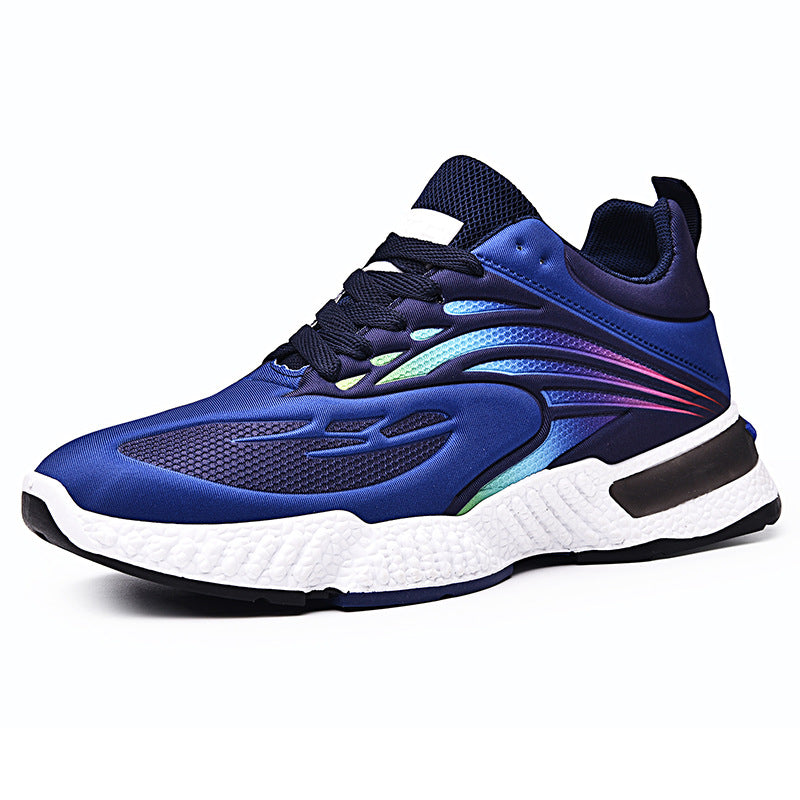 Sarah Express Men's Gradient Flying Woven Casual Sneakers Black blue