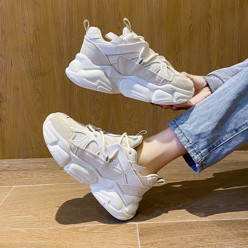 Sarah Express Women's Platform Mesh Lace-Up Sneakers