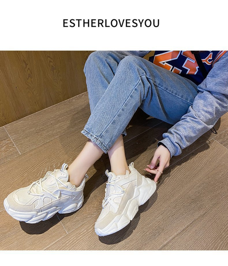 Sarah Express Women's Platform Mesh Lace-Up Sneakers