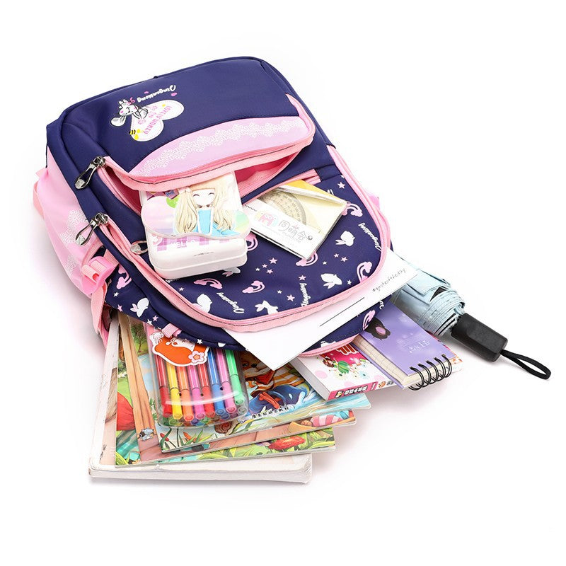 Sarah Express Cartoon Print Elementary School Backpack