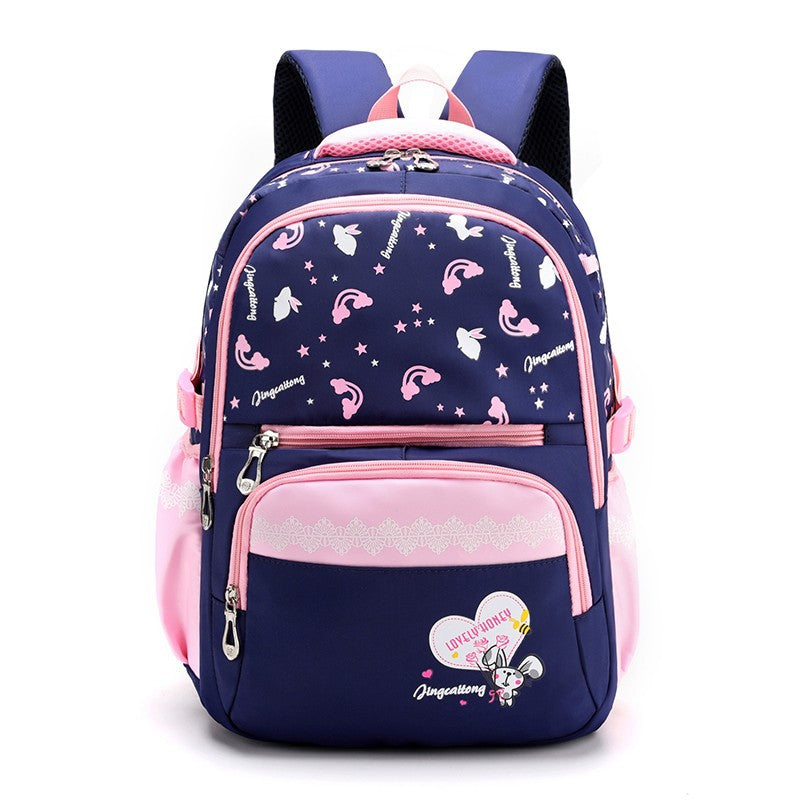 Sarah Express Cartoon Print Elementary School Backpack A