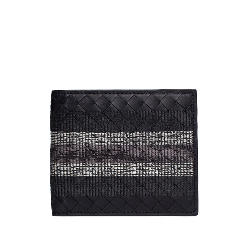 Sarah Express Woven Leather Folding Wallet
