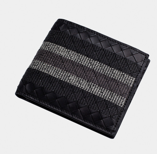 Sarah Express Woven Leather Folding Wallet