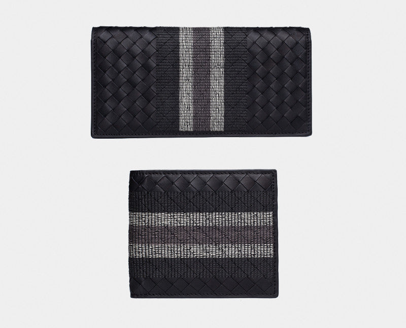 Sarah Express Woven Leather Folding Wallet