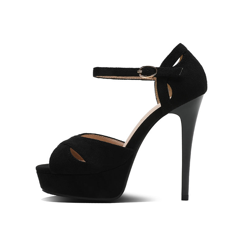 Sarah Express Stiletto Platform Sandals with Open Toe