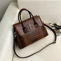 Sarah Express Crocodile Pattern Retro Messenger Tote Bag Yellow