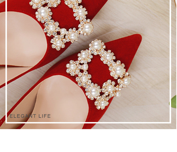 Sarah Express Pearl Rhinestone Stiletto Wedding Heels