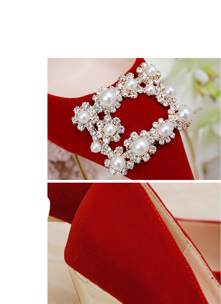 Sarah Express Pearl Rhinestone Stiletto Wedding Heels