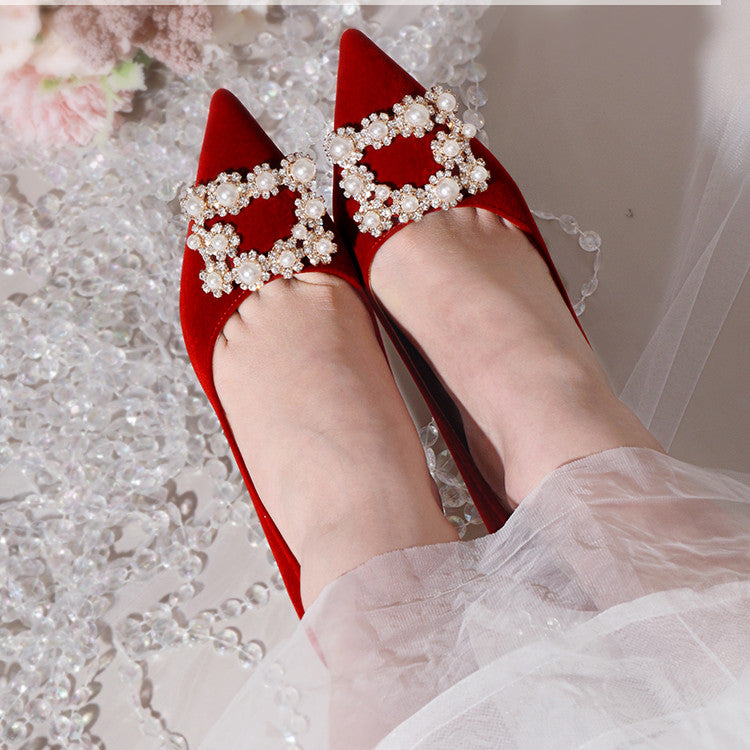 Sarah Express Pearl Rhinestone Stiletto Wedding Heels