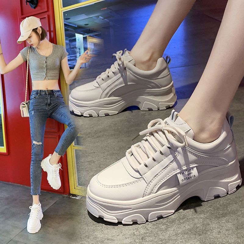 Sarah Express Women's Thick Bottom Breathable Mesh Sneakers