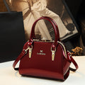 Sarah Express Structured Patent Leather Top Handle Handbag Drunk red