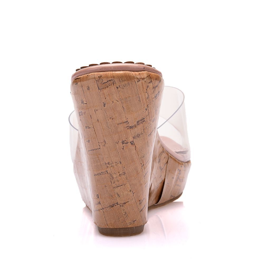 Sarah Express Transparent Nude Wedge Sandals