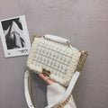 Sarah Express Plaid Woolen Small Square Messenger Bag White