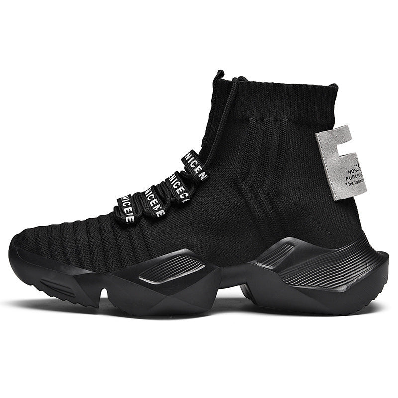 Sarah Express Men's Casual Mesh Sock Sneakers Black