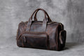 Sarah Express Retro Leather Travel Duffel Bag Coffee