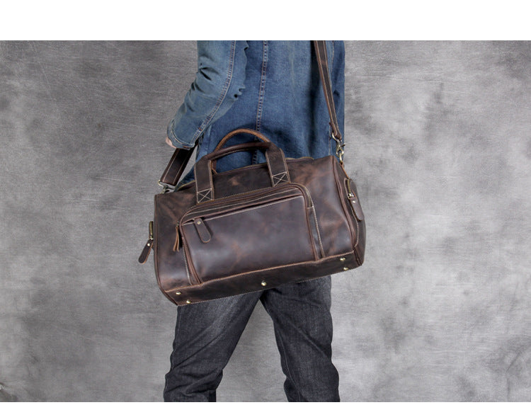 Sarah Express Retro Leather Travel Duffel Bag