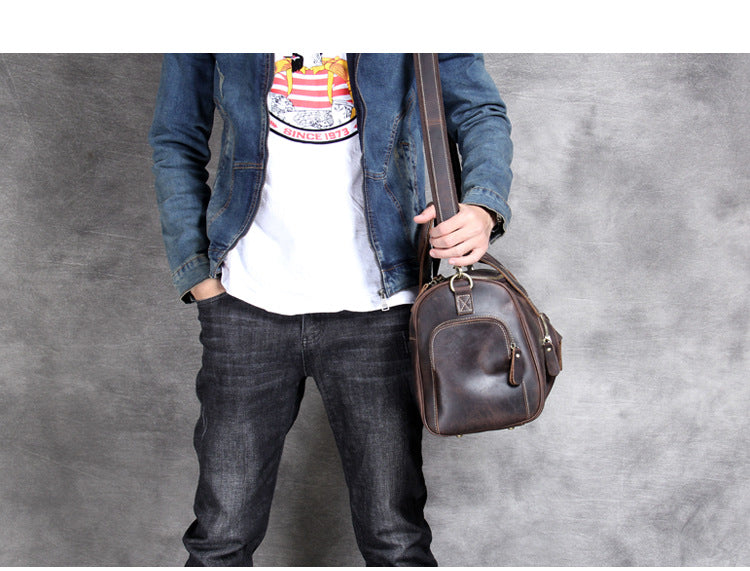 Sarah Express Retro Leather Travel Duffel Bag